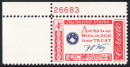 !a! USA Sc# 1142 MNH SINGLE From Upper Left Corner W/ Plate-# (UR/26683) - American Credo: Key - Neufs