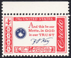 !a! USA Sc# 1142 MNH SINGLE W/ Top Margin - American Credo: Key - Nuevos