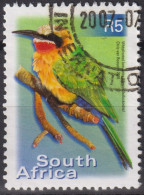 2002 Südafrika ° Mi:ZA 1307C, Sn:ZA 1195a, Yt:ZA 1127Xa, White-fronted Bee-eater (Merops Bullockoides), Vogel - Usati