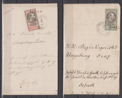 Österreich 1876 Bis 1878 Gerichsschreiben Mit Steuermarken Zu 15 Kr. (2x Umgebung Graz, 1x Hartberg) - Fiscaux