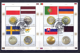UNO Wien 2008 - Flaggen Und Münzen, Nr. 530 - 537 Im Klb., Gestempelt / Used - Used Stamps