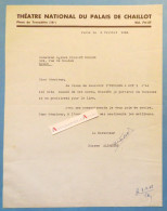 ● Pierre ALDEBERT 1948 Théâtre National Du Palais De Chaillot Lettre à Marcel DIAMANT BERGER "L'éternel A Dit" - Actores Y Comediantes 