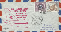 ESPAÑA,  CARTA AEREA  CONMEMORATIVA,  AÑO  1967 - Covers & Documents