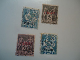 FRANCE  LEVANT   USED   4  STAMPS    OVERPRINT - Other & Unclassified