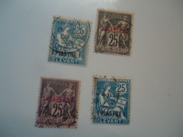 FRANCE  LEVANT   USED   4  STAMPS    OVERPRINT - Andere & Zonder Classificatie