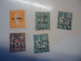 FRANCE  LEVANT   USED   5 ONE MNH  STAMPS    OVERPRINT - Other & Unclassified