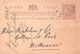 VICTORIA -  POSTCARD ONE PENNY 1887 - MELBOURNE / 5190 - Brieven En Documenten