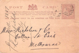 VICTORIA -  POSTCARD ONE PENNY 1887 - MELBOURNE / 5190 - Covers & Documents