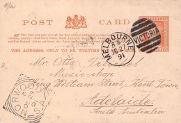 VICTORIA -  POSTCARD ONE PENNY 1891 - ADELAIDE / 5191 - Brieven En Documenten