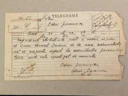 Romania Stationery 1945 Telegram Telegrame Télégramme Telegramm Miercurea Ciuc Csíkszereda Finance Administration - Cartas & Documentos
