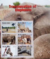 Malawi 2018, Translocation Of Elephants, MNH Sheetlet - Malawi (1964-...)
