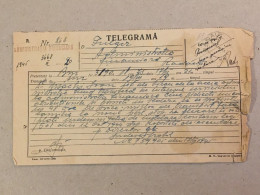 Romania 1945 Telegram Telegrame Télégramme Telegramm Bucovina Radauti Finance Financial Administration Financière - Briefe U. Dokumente