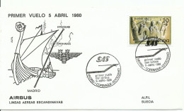 ESPAÑA,  CARTA  AEREA   CONMEMORATIVA  AÑO  1980 - Lettres & Documents