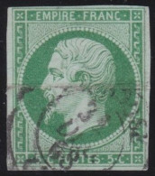 France  .  Y&T   .     12  (2 Scans)      .   O      .    Oblitéré - 1853-1860 Napoléon III.