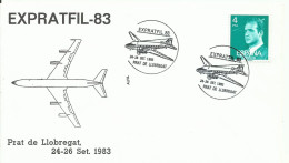 ESPAÑA,  CARTA CONMEMORATIVA  AEREA,  AÑO  1983 - Cartas & Documentos