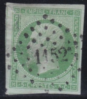 France  .  Y&T   .     12  (2 Scans)   .  Point Clair    .   O      .    Oblitéré - 1853-1860 Napoleon III