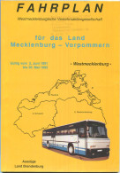Deutschland - Fahrplan Westmecklenburgische Verkehrsaktiengesellschaft - 1991-1992 - Mit Auszügen Des Landes Brandenburg - Europe