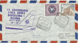 ESPAÑA,  CARTA CONMEMORATIVA  AEREA,  AÑO 1967 - Cartas & Documentos