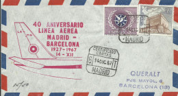 ESPAÑA,  CARTA CONMEMORATIVA  AEREA,  AÑO 1967 - Covers & Documents