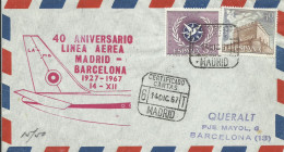 ESPAÑA,  CARTA CONMEMORATIVA  AEREA,  AÑO 1967 - Cartas & Documentos