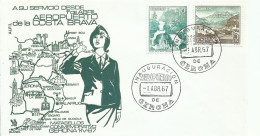 ESPAÑA,  CARTA CONMEMORATIVA  AEREA,  AÑO 1967 - Covers & Documents