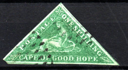 Timbre Cap De Bonne Espérance Papier Vert - YT N° 6 - Oblitéré - Année 1855 - Cap De Bonne Espérance (1853-1904)