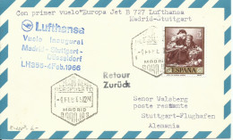 ESPAÑA,  TARJETA  POSTAL AEREA  AÑO  1966 - Cartas & Documentos