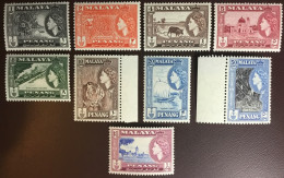 Malaya Penang 1957 Definitives Set To $1 Fruit Animals MNH - Penang