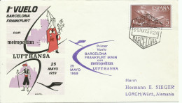 ESPAÑA,  CARTA  AEREA   CONMEMORATIVA  AÑO  1959 - Cartas & Documentos
