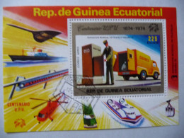 Guinée Equatoriale  "centenaire U.P.U.expo  Philatelique Madrid"  1 Bloc .  1975 Used - Guinea Ecuatorial