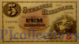 SWEDEN 5 KRONOR 1952 PICK 33ai UNC - Suecia