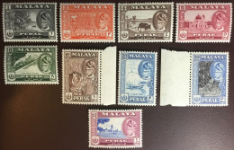 Malaya Perak 1957 Definitives Set To $1 Fruit Animals MNH - Perak