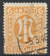 AM Post. Englischer Druck, 6 Pf Gelb, Mi 13Az Gestempelt - Usati