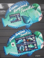 Maldives 2015, WWF - Green Humphead Parrotfish, Two MNH Unusual S/S - Maldivas (1965-...)