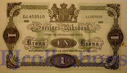 SWEDEN 1 KRONA 1919 PICK 32f AU+ - Svezia