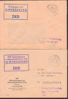 Merseburg Zwei Briefe Mit ZKD-R-St. Kreisgericht In Blau, Wasservergung  1971 - Lettres & Documents