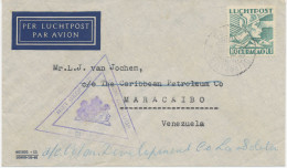 CURACAO 30.5.1942, 10 C Merkur Als EF A. Kab.-Lupo-Bf Nach Venezuela (innerhalb Venezuela Umgeleitet) M. Selt. Grosser - Niederländische Antillen, Curaçao, Aruba