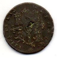 SPAIN, 2 Maravedis, Copper, Year 1838, KM # 532.4, ISABELLE II - Otros & Sin Clasificación