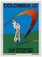 723227 HINGED COLOMBIA 1980 28 COPA DEL MUNDO DE GOLF - Colombia