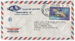 Masonry Massoneria 1972 Gran Logia Honduras L.0.12 Solo Franking Lions Club Puerto Condes 28aug1974 X USA - Freemasonry