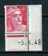 FRANCE 1945 - Y.T. N° 721A - NEUF** Coin Daté - Used Stamps