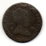 SPAIN, 8 Maravedis, Copper, Year 1843, KM # 531.3, ISABELLE II - Otros & Sin Clasificación