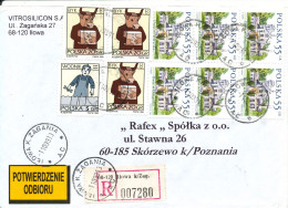 Poland Registered Cover 1-10-1999 With A Lot Of Stamps - Covers & Documents