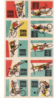 Czechoslovakia - Czechia 10 Matchbox Labels - Indoor Cycling World Championships Praha  1965 - Boites D'allumettes - Etiquettes