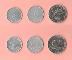 Cuba  5 + 10 Centavos 1988 + 25 Centavos 1989 Isla De Cuba Aluminum E Nickel Coin - Cuba