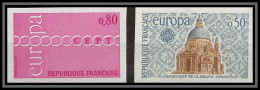 France N°1676 / 1677 Europa 1971 Basilique Salute Venise Church Cote 125 Non Dentelé ** MNH (Imperf) - 1971-1980