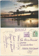 Sudan Sunset At Blue Nile Color PPC Airmail To Italy Posted At Kassala 8dec1974 - Soudan (1954-...)