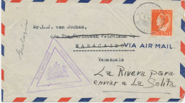 CURACAO 1.10.1942, 10 C Königin Wilhelmina Als EF A. Pra.-Lupo-Bf Nach Venezuela (innerhalb Venezuela Umgeleitet) M. Sel - Niederländische Antillen, Curaçao, Aruba