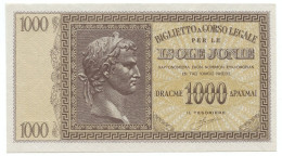 1000 DRACME OCCUPAZIONE ITALIANA DELLA GRECIA ISOLE JONIE APRILE 1942 FDS-/FDS - Altri & Non Classificati