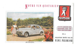 BUVARD VINS PRIMIOR - N° 4 -  AUTOMOBILE 203 PEUGEOT - DIMENSIONS 20 X 12 - Automobil